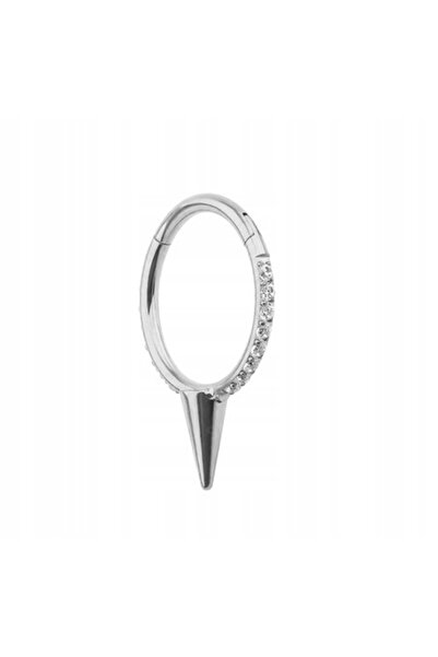 NO BRAND Inel clicker din titan, argintiu, PIERCING 1,2/10