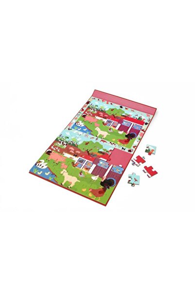 Scratch Puzzle magnetic 2-în-1 și joc cu tematică fermă