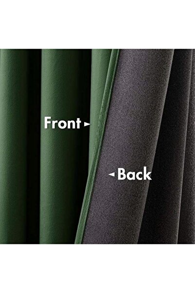 NO BRAND Draperii blackout gata confecționate din catifea, 140x280cm, verde î...
