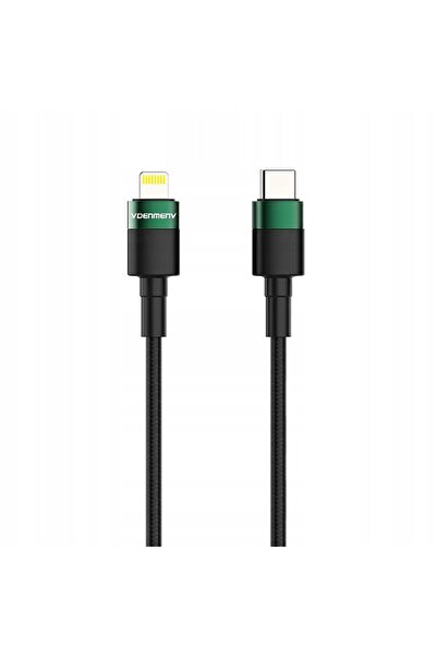 NO BRAND Cablu USB Tip-C - Lightning PD 3A Negru Împletit 1m D62 20W