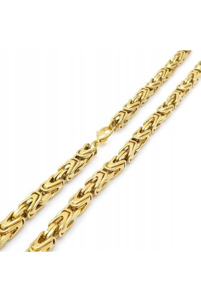 NO BRAND Colier din aur de 18k, model „Împletitură regală”, oțel (6 mm)