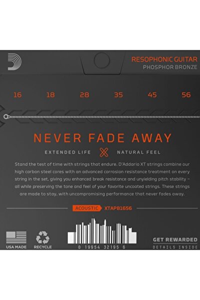 NO BRAND XTAPB1656 Corzi de chitară acustică 16-56 Bronz fosforat D'Addario
