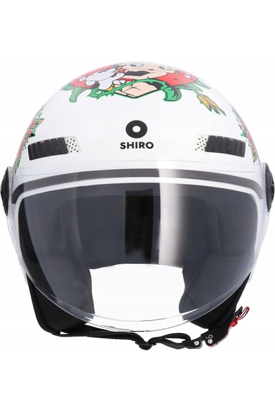 NO BRAND Cască moto de damă tip jet XS 54 cm Betty Boop cu vizor alb
