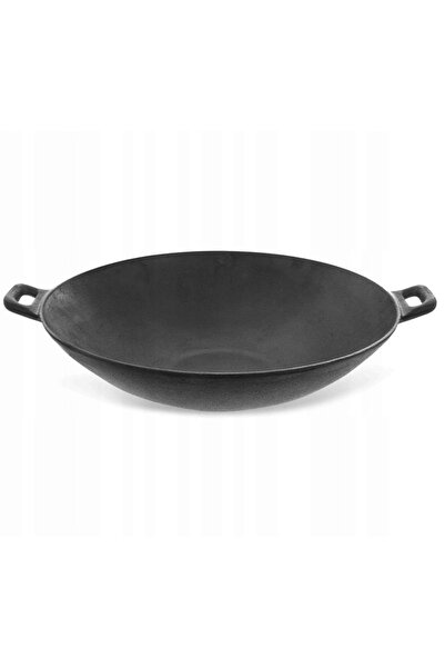 NO BRAND JELLIWNA Tigaie Wok pentru Stir-Fry, 37 CM, pentru Mâncare Chineză, ...