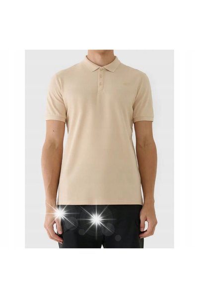4F M555 Tricou polo pentru bărbați, bej, 4FWAW25TPTSM555 83S MĂRIMEA 2XL