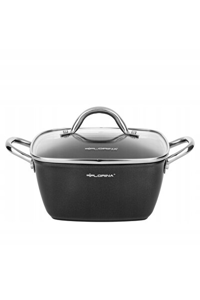 NO BRAND Florina Nelio 20cm 2.5L Oală pătrată cu capac, din aluminiu, pentru ...