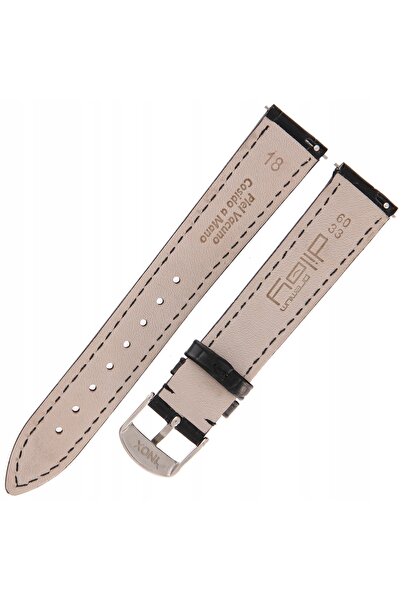 NO BRAND DILOY 424 - NEGRU - 18 mm - Curea de ceas din piele