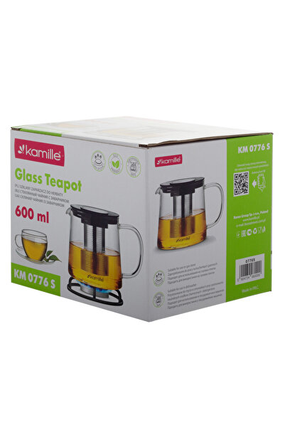 Kamille INFUZOR DE STICLĂ PENTRU CEAI, CAFEA ȘI PLANTE AROMATICE 600ML 0.6L