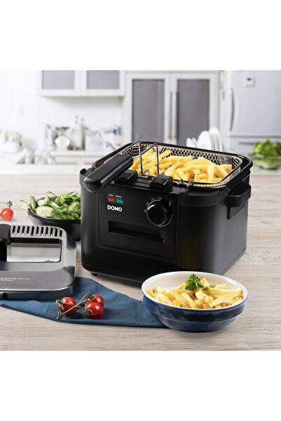 NO BRAND Friteuză DOMO DO545FR 4L, 2000W, Fereastră, Zonă rece, Inox