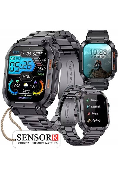SENSORR Ceas militar robust pentru bărbați, smartwatch, apeluri, SMS-uri, pe ...