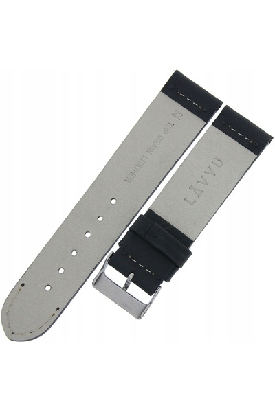 NO BRAND LAVVU Retro LSLUB22 - 22mm - Negru - Curea de ceas din piele