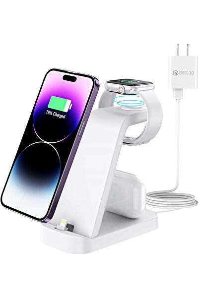 NO BRAND Suport de încărcare 3-în-1 Apetiy pentru iPhone, Apple Watch și AirPods