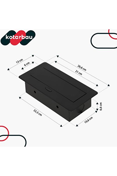 NO BRAND 2x Priză USB A+C, încorporată în birou, cu cablu ascuns, negru