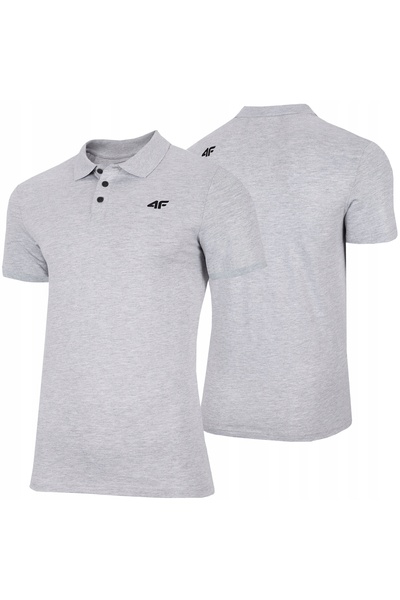 4F Tricou polo din bumbac pentru bărbați PTSM366 gri 27M XXL