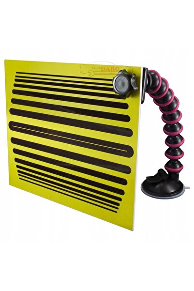 NO BRAND Placă reflectorizantă PDR, Galben-Negru, 20x24cm, Benzi pentru caros...