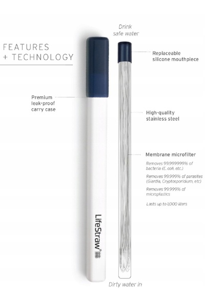 NO BRAND LifeStraw Pai filtrant de apă din oțel inoxidabil - mov thistle