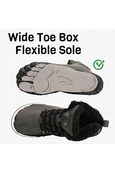NO BRAND VEXITO Ghete de iarnă pentru femei, tip barefoot, impermeabile, căld...