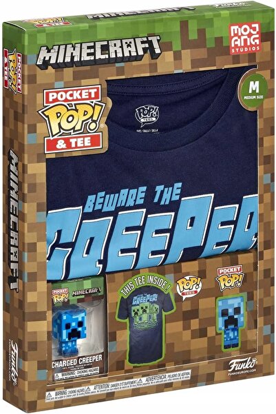 Funko Pocket POP&Tee Minecraft Blue Creeper Tricou și figurină mărimea M copil