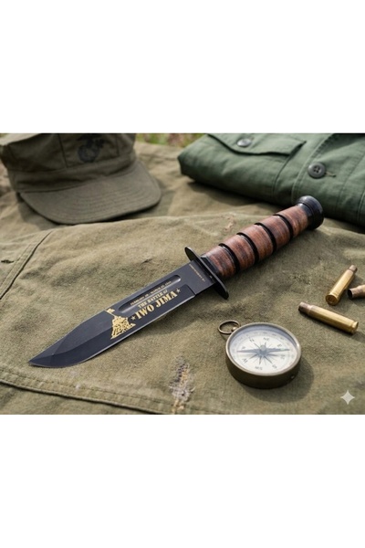 NO BRAND Cuțit militar Kabar Iwo Jima, suvenir, cu mâner din piele