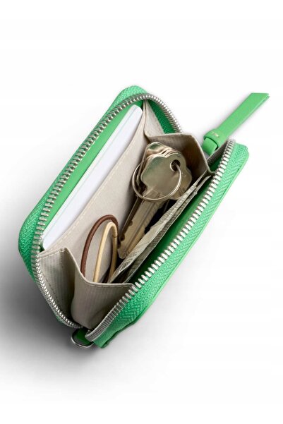 NO BRAND Portofel de buzunar din piele unisex Bellroy Folio Piccolo - Verde neon