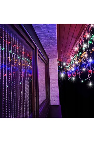 NO BRAND LUMINĂ EXTERIOARĂ TIP PERDEA 300 LED MULTICOLORE INTERMITENTĂ 14,5m