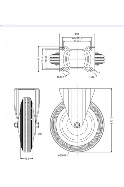 NO BRAND ROATĂ FIXĂ SET DE ROȚI DE DEPLASARE ROATĂ DE 200 MM 185 KG – 2 BUCĂȚI