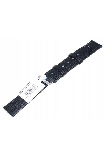 NO BRAND Curea de ceas din piele neagră 14 mm JVD R23001