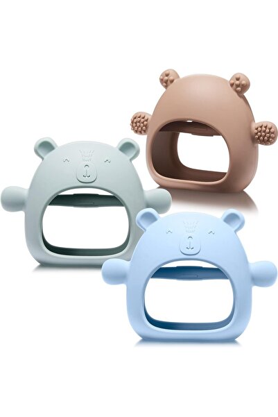 Arabest 3 Pack Teething Toys for Babies 0-6 Months,Silicone Hand Teethers,Ant...