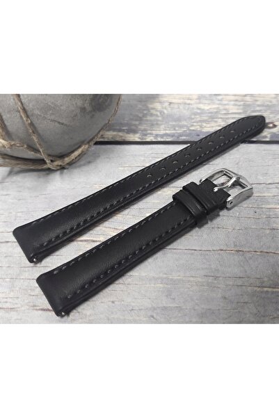 NO BRAND Curea de ceas din piele neagră pentru smartwatch HIRSCH KENT M 14 mm...