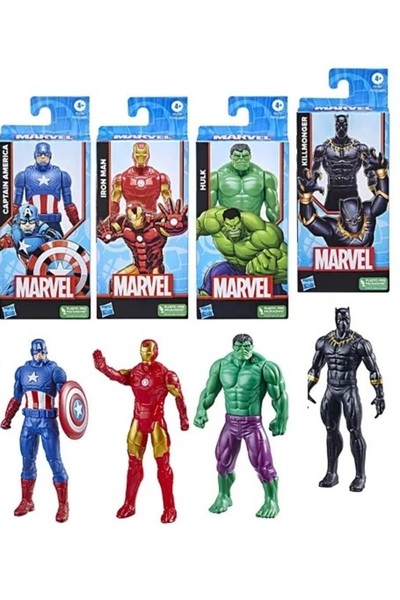 Hasbro AVENGERS SET DE 4 FIGURINE: CAPITANUL AMERICĂ, PANTERA NEAGRĂ, IRON MA...