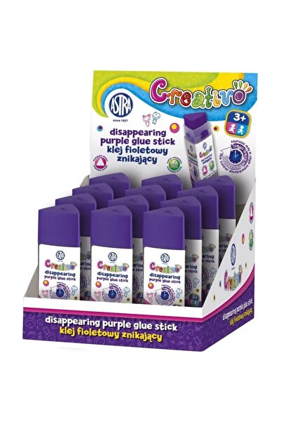 Astra CTEATIVO Adeziv violet care dispare, 12 g, pentru birou, 12 bucăți