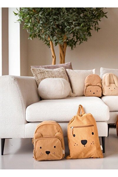 NO BRAND Rucsac de gimnastică pentru încălțăminte Beary Excited Brown KIDZROOM