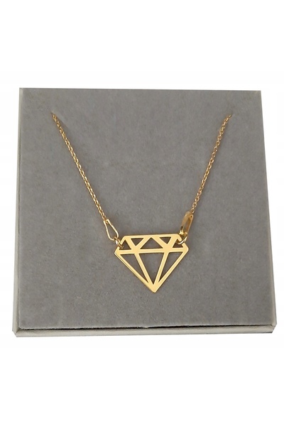 NO BRAND Colier „celebrity” cu DIAMANTE, argint 24K, 45 cm