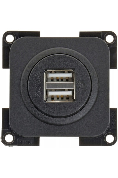 NO BRAND PRIZĂ INTERIOARĂ DUBLA USB A 5 V/2,5 A 12 V, SISTEM 10000, NEGRU