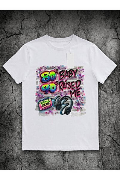 Generic Brand 80's Baby 90's Raised Me Graffiti Design,everyday essential,100...
