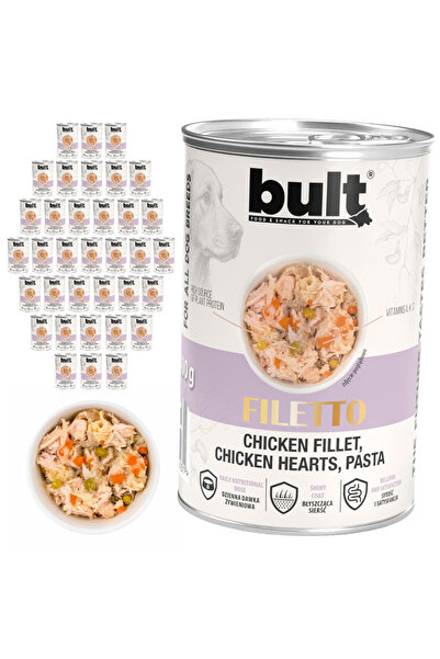 Bult Fileuri de carne hrană umedă pentru câini Pui, inimi și paste Conservă 3...