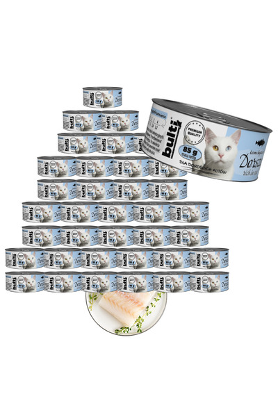 Bulti Hrană umedă completă pentru pisici, bogată în cod, conservă 36x85g