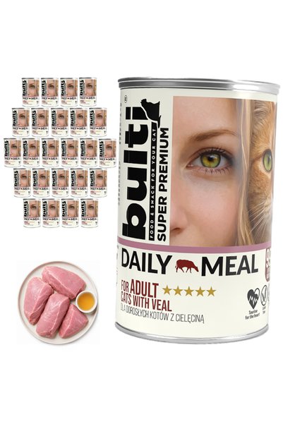Bulti Hrană umedă zilnică pentru pisici adulte, vită, conservă 24x400g