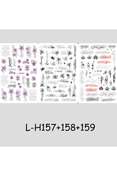 Choice1 L-H157-159 2/3 pcs Punk Style English Letters Nail Stickers Gothic Ar...
