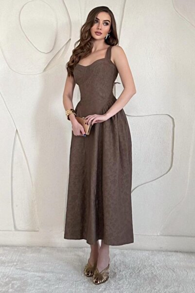 Generic Brand Mink Flared Dress with Chest Pockets