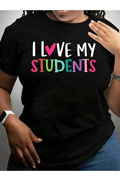 21JNRY تي شيرت مطبوع عليه I Love My Students Teachers Women Boys Girls Back T...
