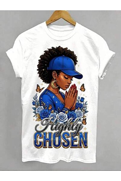 21JNRY تي شيرت نسائي بمقاسات كبيرة بتصميم Queen Blue Rose Butterfly Faith Let...