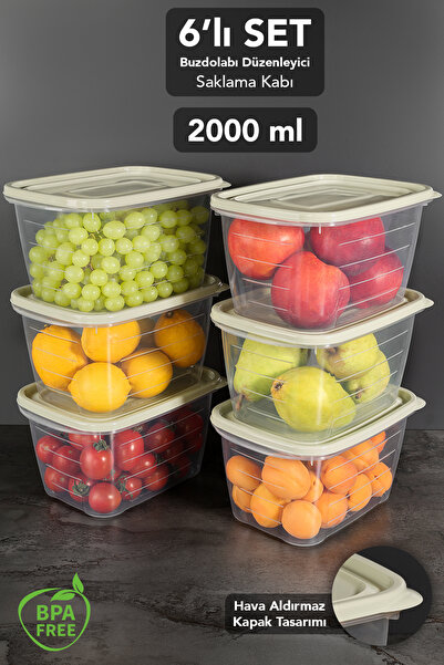 Meleni Home Set de 6 recipiente pentru depozitarea alimentelor - Organizator ...