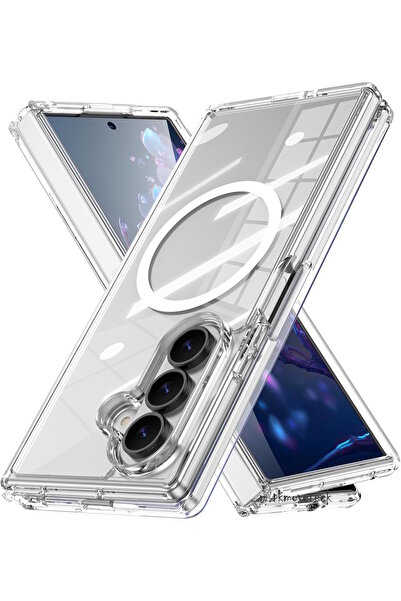 m.tk moveteck Samsung Galaxy Z Fold 8 Ultra Uyumlu Kılıf Magsafe Wireless Kablosuz Şarj Destekli Sert Şeffaf Darbe Emici Kapak