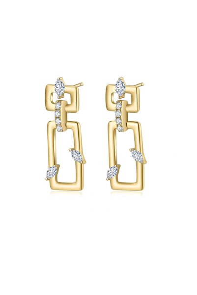 New Obsessions Kristal Taşlı Dikdörtgen Sallantılı Küpe