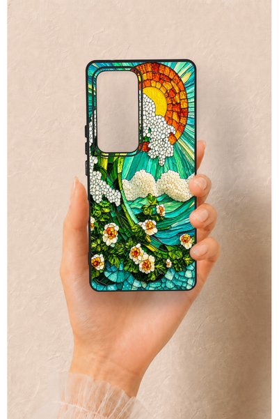 Vip Case حافظة سيليكون متوافقة مع هاتف Vivo V30 بنمط موزاييك موجة المحيط