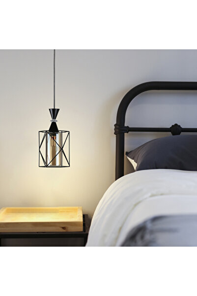 Hummer Modern Pendant Light | Black E27 Single Hanging Fixture | Bulb Not Inc...