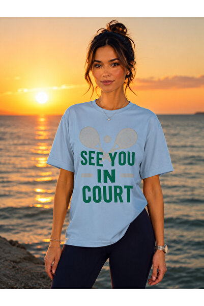VODEXA Tricou unisex supradimensionat cu imprimeu tenis, 100% bumbac, cu tema...