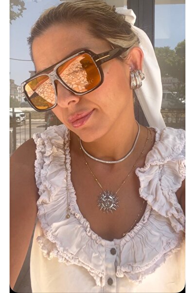 gozdeasutayaccessory Orange glass sunglasses