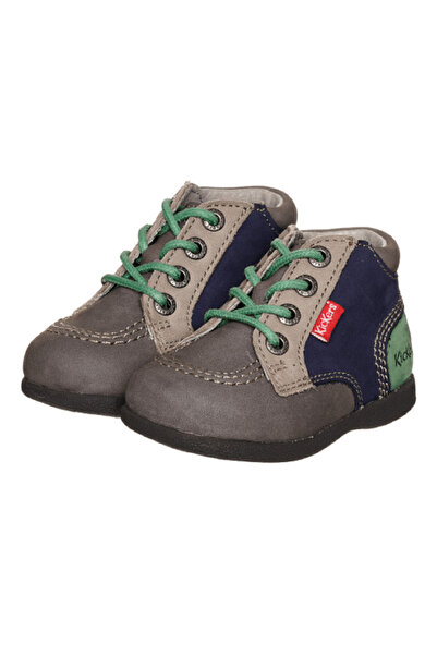 OEM Kickers Babystan Pantofi de mers pentru bebeluși, Gri/Verde/Albastru, EU 18
